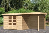 Woodfeeling | Tuinhuis Askola 4 met Overkapping 2,4 en Achterwand | Onbehandeld