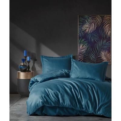 Beddengoedset - 1 dekbedovertrek 220 x 240 cm + 2 kussenslopen 60 x 60 cm - 100% katoen satijn - Blauw