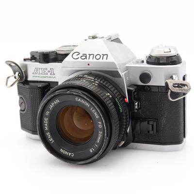 Canon AE-1 Program zilver + FD 50mm f/1.8 occasion