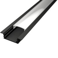 LED Strip Profiel - Velvalux Profi - Zwart Aluminium - 1 Meter - 24.7x7mm - Inbouw - thumbnail