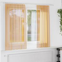 Gordijnen voile met lussen 2 st 140x140 cm oranje