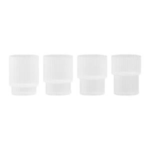 ferm LIVING Ripple Drinkglazen Set van 4 Klein - Frosted