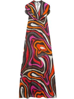 PUCCI robe en coton à imprimé abstrait - Multicolore
