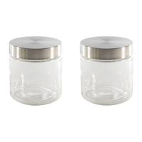 Set van 4x stuks voorraadpotten/bewaarpotten 750 ml glas met Rvs deksel