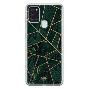 Samsung Galaxy A21s siliconen hoesje - Abstract groen