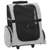 Huisdierentrolley 3-in-1 48x32x57 cm oxford stof grijs