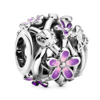 Pandora Garden 798772C02 Bedel Openwork Purple Daisy zilver-paars