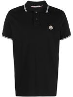 Moncler polo à patch logo - Noir