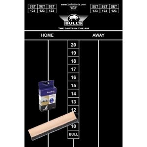 Dart krijt scorebord set met krijtjes en wisser 45x30 cm