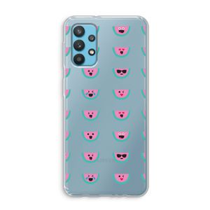 Smiley watermeloenprint: Samsung Galaxy A32 4G Transparant Hoesje