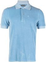 TOM FORD polo en coton à fini éponge - Bleu