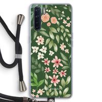 Botanical green sweet flower heaven: Oppo A91 Transparant Hoesje met koord