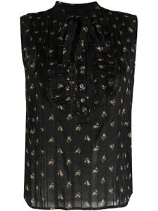 Ralph Lauren RRL blouse en jacquard à design sans manches - Noir