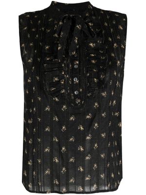 Ralph Lauren RRL blouse en jacquard à design sans manches - Noir