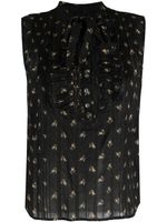 Ralph Lauren RRL blouse en jacquard à design sans manches - Noir