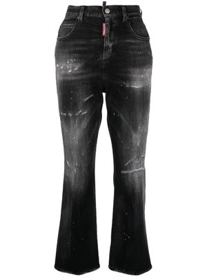 DSQUARED2 jean évasé à effet usé - Noir