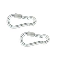 Karabijnhaken - 2x - verzinkt staal - 5 cm - karabijnhaak - snaphooks/ carabiners