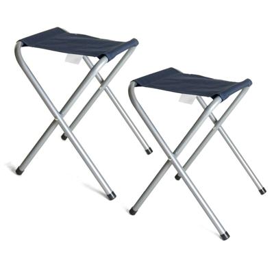 Opvouwbare stoel - 2x - blauw - kunststof/metaal - 35 x 38 cm - klapstoel camping