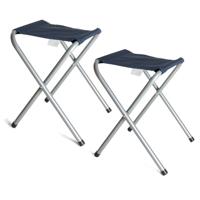 Opvouwbare stoel - 2x - blauw - kunststof/metaal - 35 x 38 cm - klapstoel camping