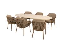 Biarritz diningset met Hampton tafel zand ovaal 240 x 105 cm 4SO - 4so