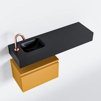 Toiletmeubel Mondiaz Andor | 100 cm | Meubelkleur Ocher | Lex vrijhangend wastafel Urban Links | 1 kraangat