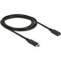 DeLOCK usb-c verlengkabel (zwart, 2 meter)