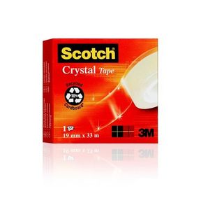 Plakband Scotch Crystal 600 19mmx33m transparant + gratis C60 houder