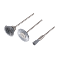 Wolfcraft Miniborstels | RVS | Ronde schacht | 3 stuks - 2747000 Wolfcraft Miniborstels | RVS | Ronde schacht | 3 stuks - 2747000