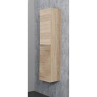 Basic Line Bella hoge kast greeploos 2 deuren 145x30x30cm Eiken SWGAHKEI