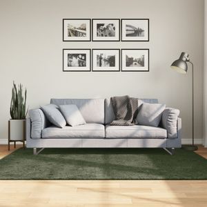 Vloerkleed laagpolig zacht en wasbaar 140x200 cm bosgroen