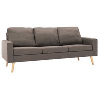 The Living Store Driezitsbank - taupe - stof - 184 x 76 x 82.5 cm - comfortabele kussens