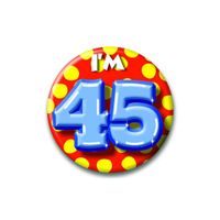 Verjaardags button I am 45 - thumbnail