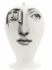 Fornasetti face print vase - Blanc