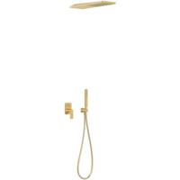 Regendouche set Tres Loft | Inbouw | Mengkraan | 2-weg | Vierkant | 24k Goud mat