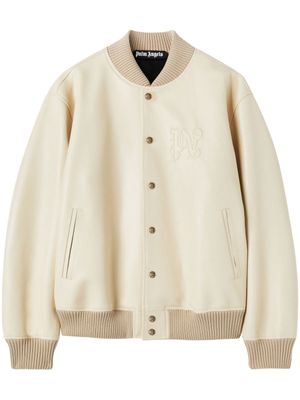Palm Angels veste en cuir à logo embossé - Tons neutres