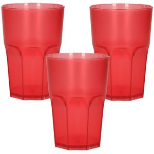 Drinkbekers - 10x - onbreekbaar kunststof - rood - 430 ml