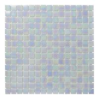 Tegelsample: The Mosaic Factory Amsterdam vierkante glasmozaïek tegels 32x32 lichtblauw parel