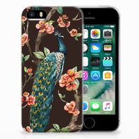 Apple iPhone SE | 5S TPU Hoesje Pauw met Bloemen - thumbnail