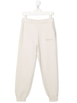 Pinko Kids pantalon de jogging à logo brodé - Tons neutres