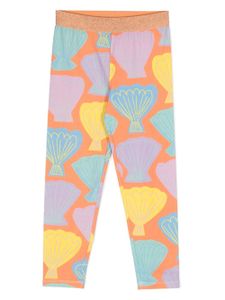 Stella McCartney Kids legging à imprimé Seashell - Orange