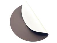 Luxe placemats lederlook - 6 stuks - ROND bruin/wit - 38 cm - dubbelzijdig - leer - leatherlook placemat