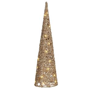 House of Seasons LED kegel kerstboom lamp - champagne - 30 leds - H60 cm -kerstverlichting