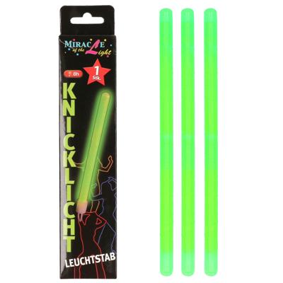 Neon glow in the dark party breaklights stick - 3x - groen - 20 cm