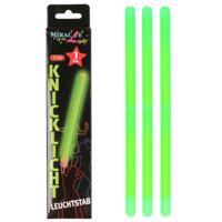 Neon glow in the dark party breaklights stick - 3x - groen - 20 cm