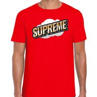 Supreme fun tekst t-shirt voor heren rood in 3D effect - thumbnail