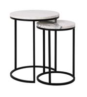 Richmond Bijzettafel 'Lexington' Marmer en Staal, Set van 2 stuks
