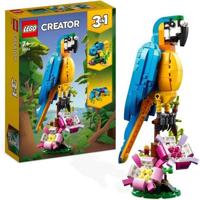 LEGO Creator 3-in-1 31136 Exotische papegaai, jungle dierenbeeldjes, met kikker en vis