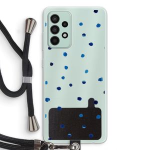 Blauwe stippen: Samsung Galaxy A52s 5G Transparant Hoesje met koord