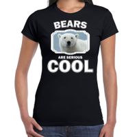 Dieren witte ijsbeer t-shirt zwart dames - bears are cool shirt