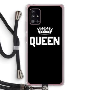Queen zwart: Samsung Galaxy A51 5G Transparant Hoesje met koord